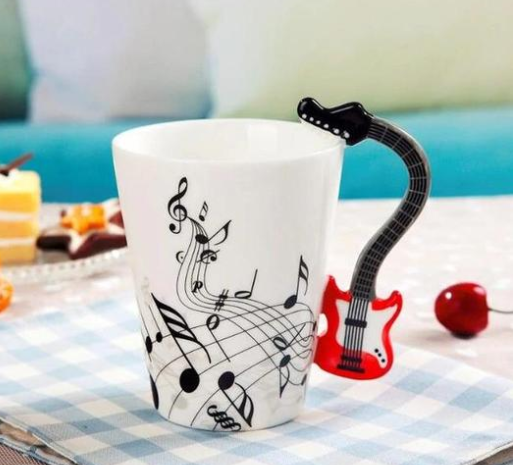 Taza de Cerámica con Asa de Saxofón y Notas Musicales - Image 13