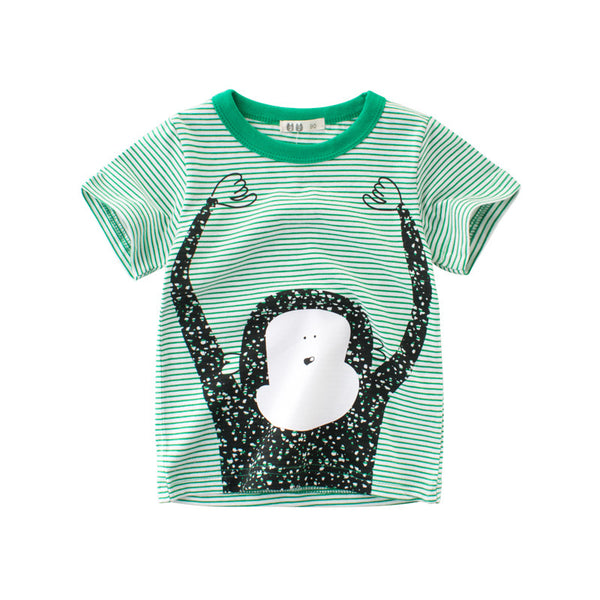 Playera Infantil de Rayas para Niño - Manga Corta Cómoda y Fresca