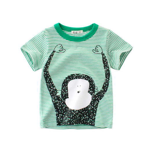 Playera Infantil de Rayas para Niño - Manga Corta Cómoda y Fresca
