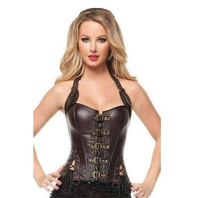 Corsé Steampunk Sexy de Cuero Sintético Negro - Image 5