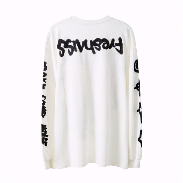 Remera Hip-Hop Estampada de Manga Larga
