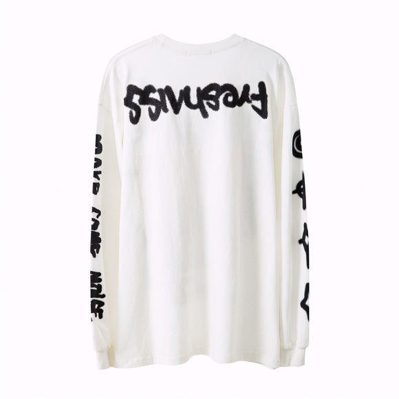 Remera Hip-Hop Estampada de Manga Larga