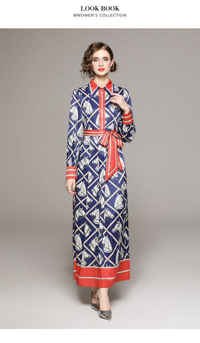 Vestido Camisero Plisado con Estampado Floral Vintage y Cinturón - Image 19