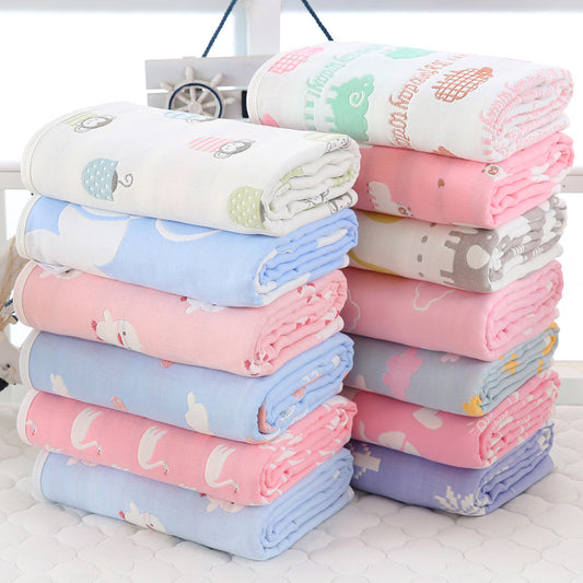 Manta de Baño Infantil 110x110cm - Gasa 6 Capas 100% Algodón Puro