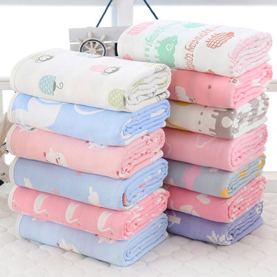 Manta de Baño Infantil 110x110cm - Gasa 6 Capas 100% Algodón Puro