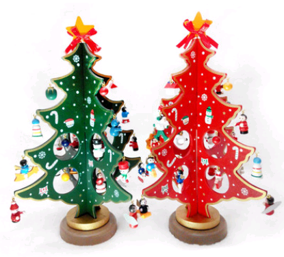 Árbol de Navidad de Madera Decorativo para Escritorio