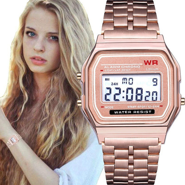 Reloj Electrónico WR F91W con Pulsera de Acero