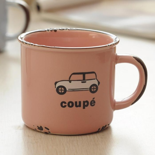 Taza de Viaje Esmaltada con Diseño de Auto - Taza de Café Térmica para Aventuras - Image 5