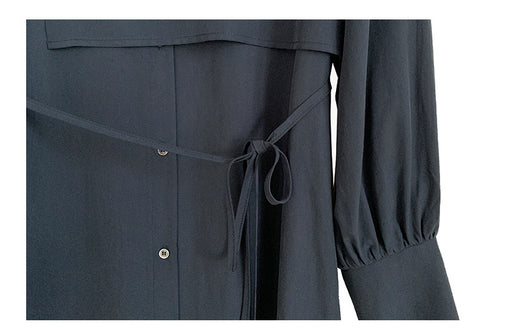 Vestido Elegante Cuello Redondo Color Liso con Cintura Definida para Mujer - Image 16