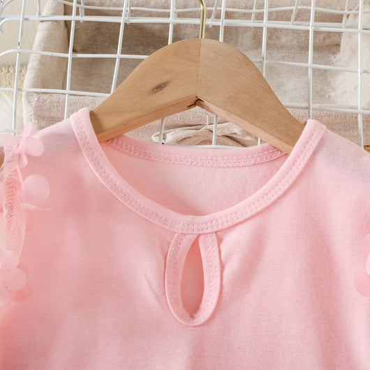 Conjunto Infantil con Top de Malla y Jeans con Detalles de Flecos - Image 12