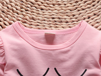 Conjunto de dos piezas: Suéter de algodón coreano con peto denim para niña - Image 15