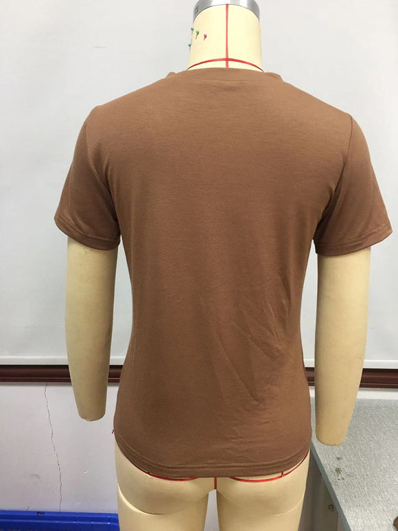 Playera de Verano con Recortes y Mangas Cortas