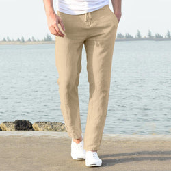 Pantalones de Lino y Algodón con Cintura Elástica Ajustable para Hombre - Image 8