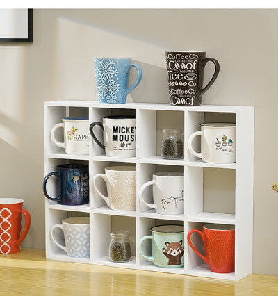 Gabinete Retro de Madera Maciza con 12 Compartimentos para Tazas - Image 12