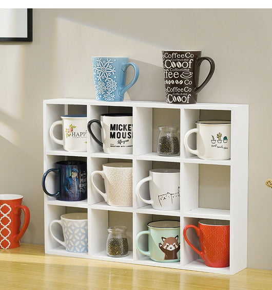 Gabinete Retro de Madera Maciza con 12 Compartimentos para Tazas - Image 12