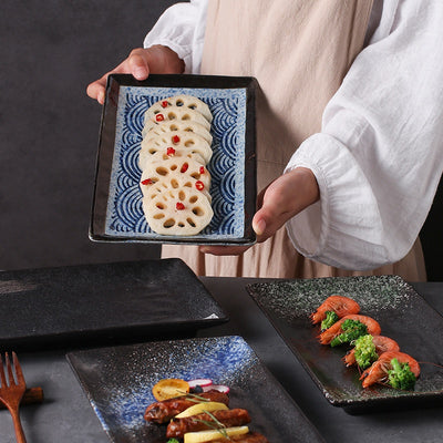 Plato Rectangular de Cerámica Estilo Japonés para Sushi y Presentación - Image 4