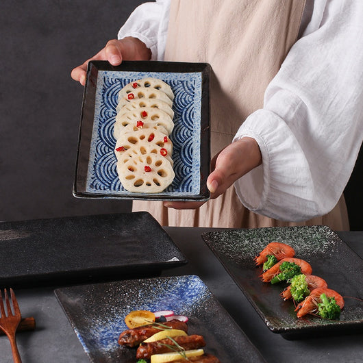 Plato Rectangular de Cerámica Estilo Japonés para Sushi y Presentación - Image 4
