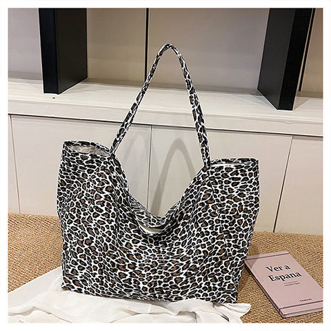 Bolso Retro de Hombro Estampado Leopardo con Textura Casual - Image 26