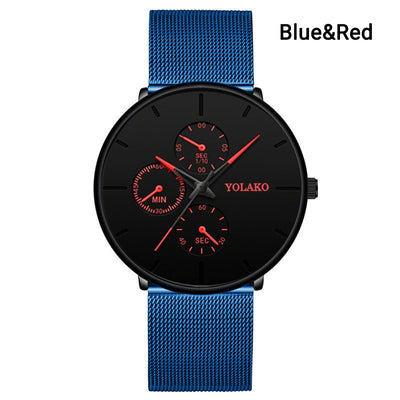 Reloj de Hombre Elegante con Correa de Malla Metálica y Tres Esferas - Image 7