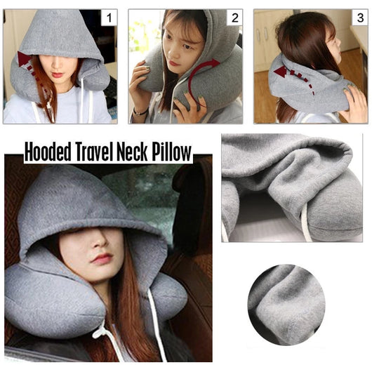 Almohada Cervical en U con Capucha - Soporte Ergonómico para Viajes