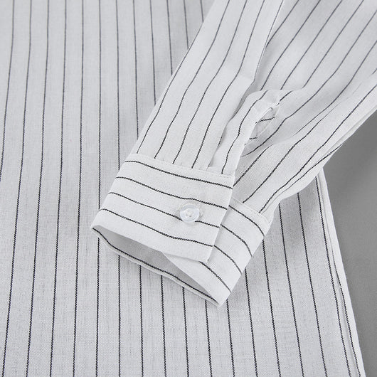 Camisa Manga Larga a Rayas Blancas - Dos Piezas Cómoda - Image 9