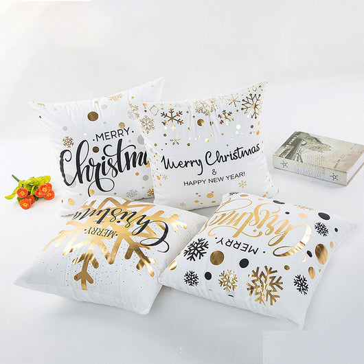 Funda de Almohada Navideña Bronceada