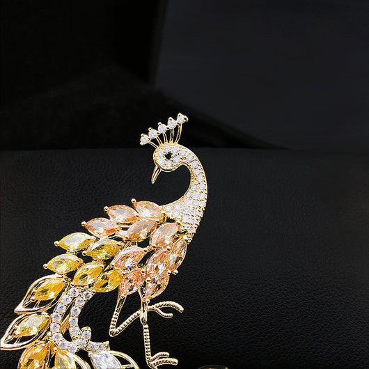 Suéter Estilo Occidental para Mujer con Broche de Pavo Real - Image 5