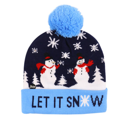 Gorro Navideño Tejido con Diseño de Reno y Muñeco de Nieve - Image 13