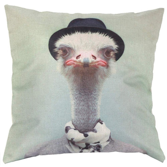 Funda de Cojín Estampado Avestruz para Sofá Cama y Decoración del Hogar
