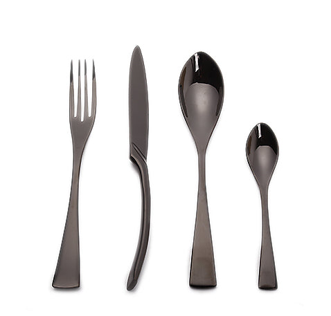 Juego de Cubiertos Coreanos 4 Piezas Acero Inoxidable Negro Espejo - Cubertería Premium para Regalos - Image 13