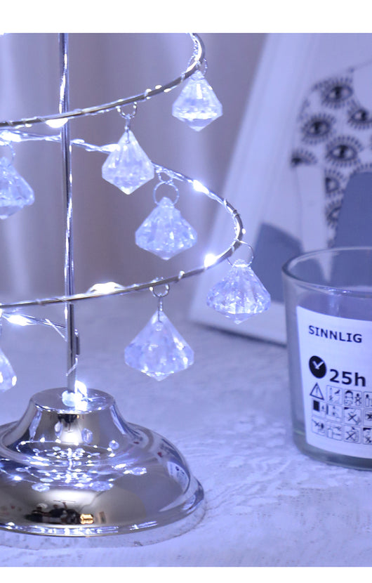 Lámpara de Noche LED Recargable con Cristal Diamante - Luz Ambiental Decorativa - Image 4