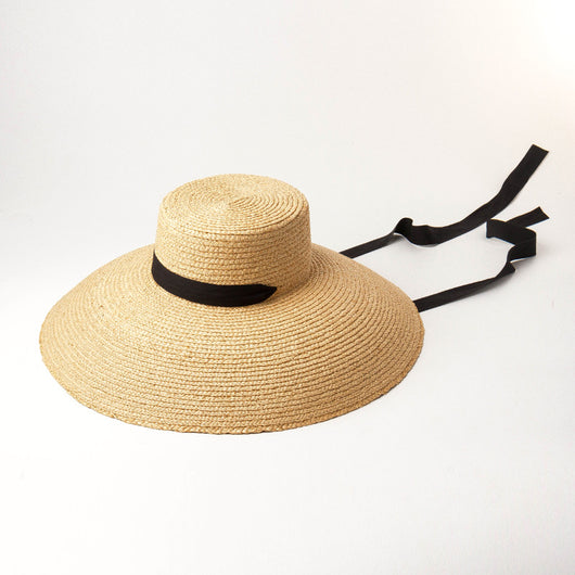Sombrero de Rafia Tejido a Mano con Ala Plana Curvada - Image 7