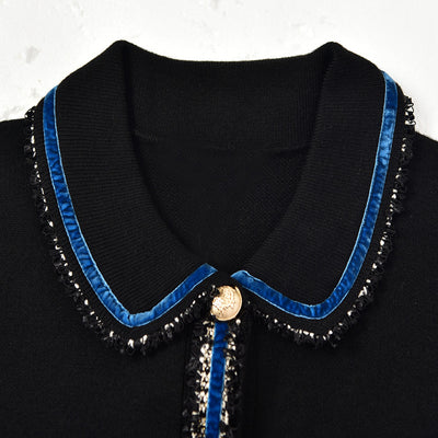 Vestido Tejido Entallado con Cuello de Solapa para Mujer - Image 3