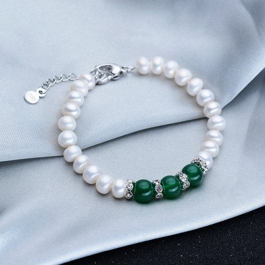 Conjunto de Ágata: Collar, Pulsera y Aretes de Perla - Image 3