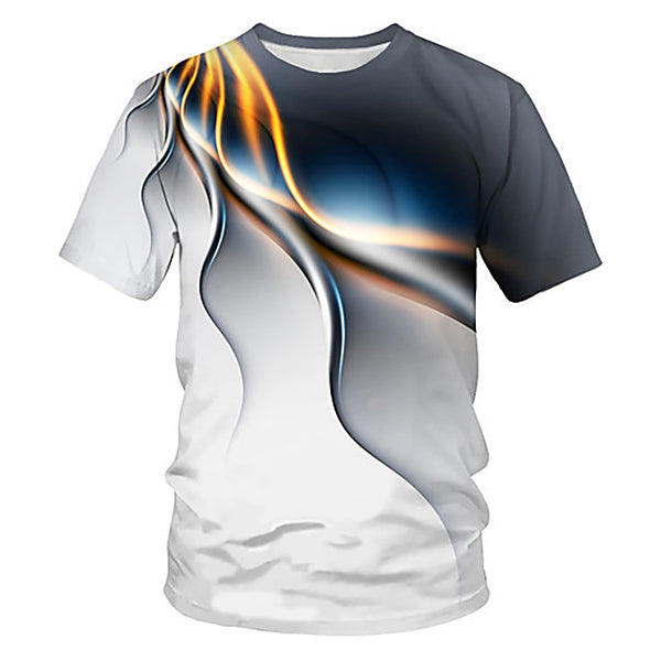 Playera Casual Hombre con Estampado Camuflaje 3D
