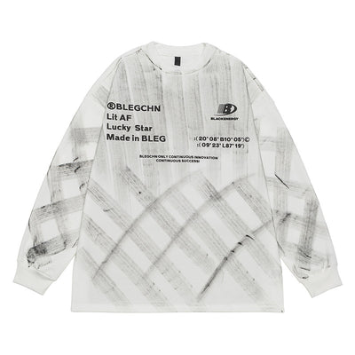 Playera Manga Larga Teñida a Mano con Diseño Retro para Hombre - Image 8
