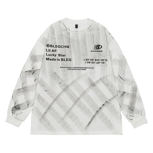 Playera Manga Larga Teñida a Mano con Diseño Retro para Hombre - Image 8