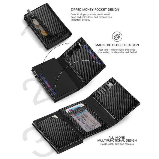 Billetera Minimalista Trifold en Microfibra para Hombre - Image 2