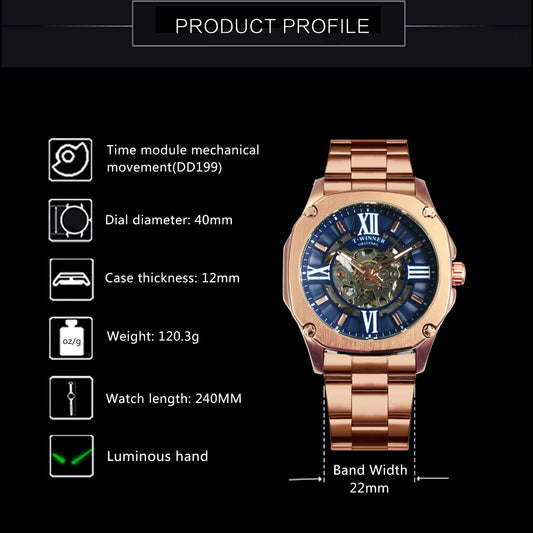 Reloj Mecánico Hueco para Hombre con Diseño Transparente - Image 2