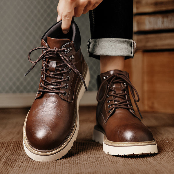 Botas Altas de Plataforma para Motociclista - Estilo Deportivo y Laboral