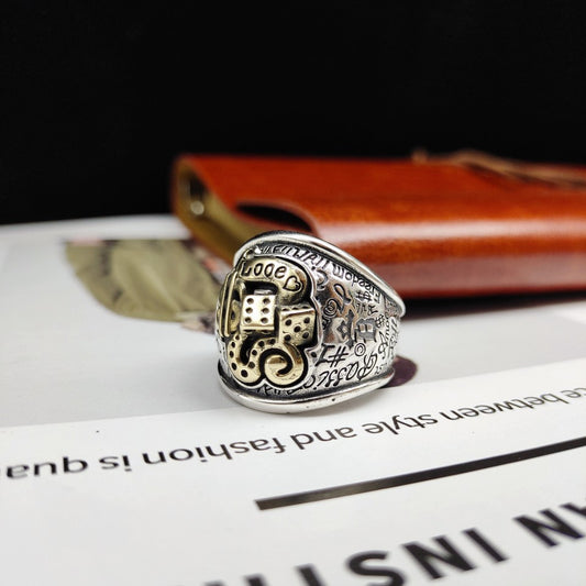 Anillo de Plata 925 Hip-hop Graffiti Retro Personalizado - Image 2