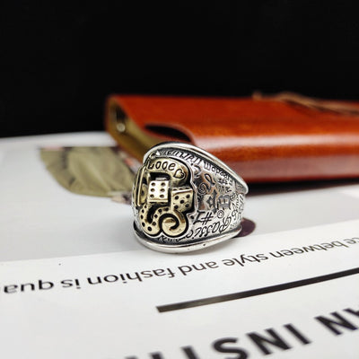 Anillo de Plata 925 Hip-hop Graffiti Retro Personalizado - Image 2