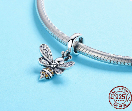 Pulsera de Plata 925 con Dije Abeja - Joyería DIY Personalizable - Image 4