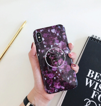 Funda iPhone Mármol Floral Retro con Soporte Telescópico - Image 9