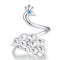 Anillo de Plata con Baño de Oro Blanco Diseño Pavo Real