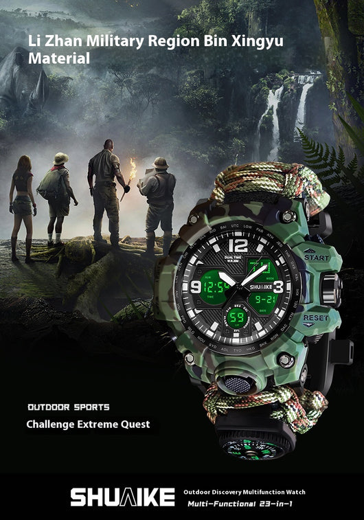 Reloj Deportivo Multifunción con Brújula, Termómetro y Silbato de Emergencia - Image 12