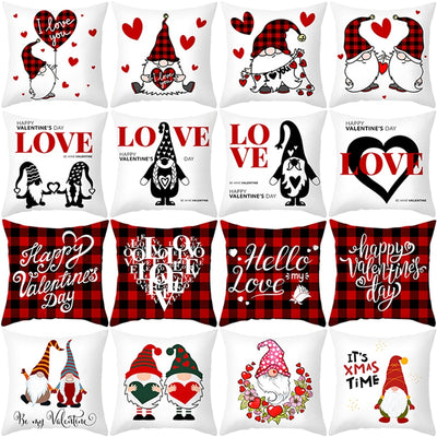 Funda de Almohada Día de San Valentín Letras Cartoon Roja - Tela Melocotón - Image 6