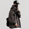 Chaqueta Hoodie Hip-Hop Oversize con Cuello Alto y Detalles Militares