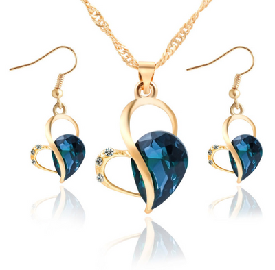 Conjunto de Collares Corazón y Perla Estilo Coreano - Joyería Elegante para Cuello y Oído - Image 3