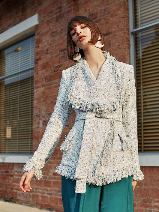 Chaqueta Oversized con Solapas Grandes y Flecos para Mujer - Image 14